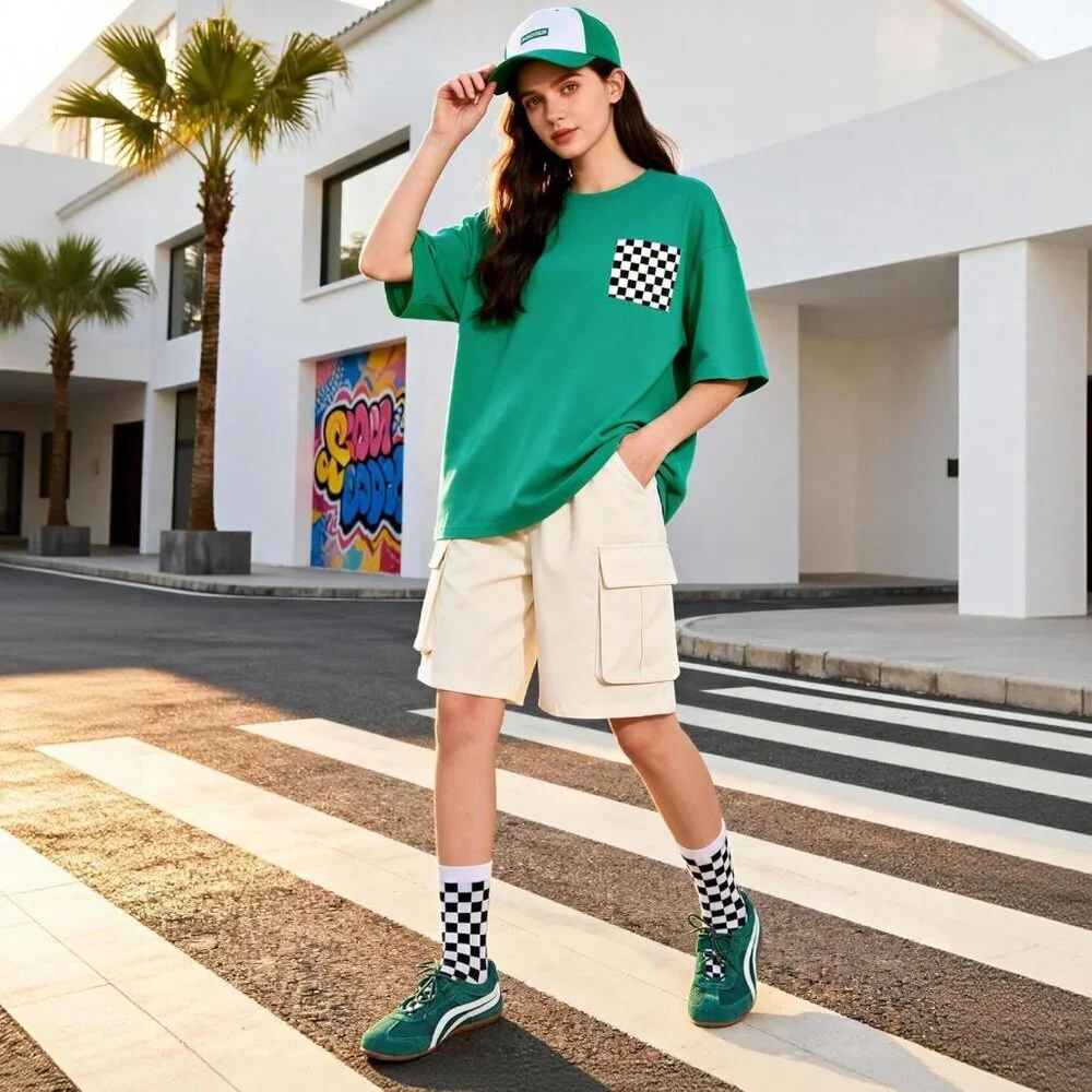 Women's Green Mesh Lightweight Casual Comfortable Mary Jane Fashion Sneakers